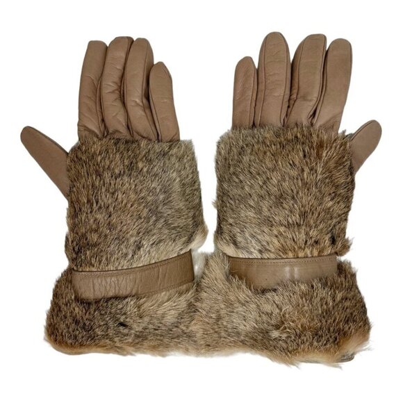 Leather Gloves Fur & Cashmere NWT - Picture 1 of 6